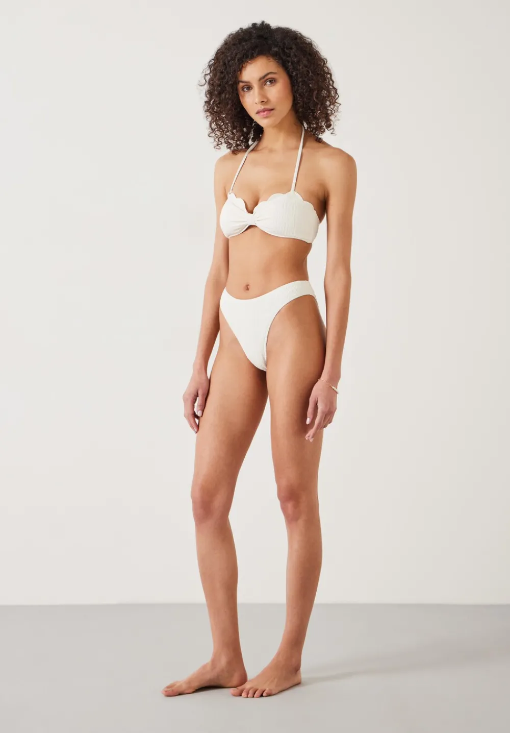 hush Swimwear & Beachwear|Heidi High Leg Crinkle Bikini Bottoms Off White