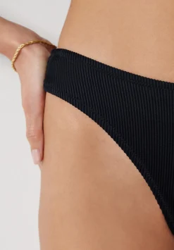 hush Swimwear & Beachwear|Heidi High Leg Rib Bikini Bottoms Black