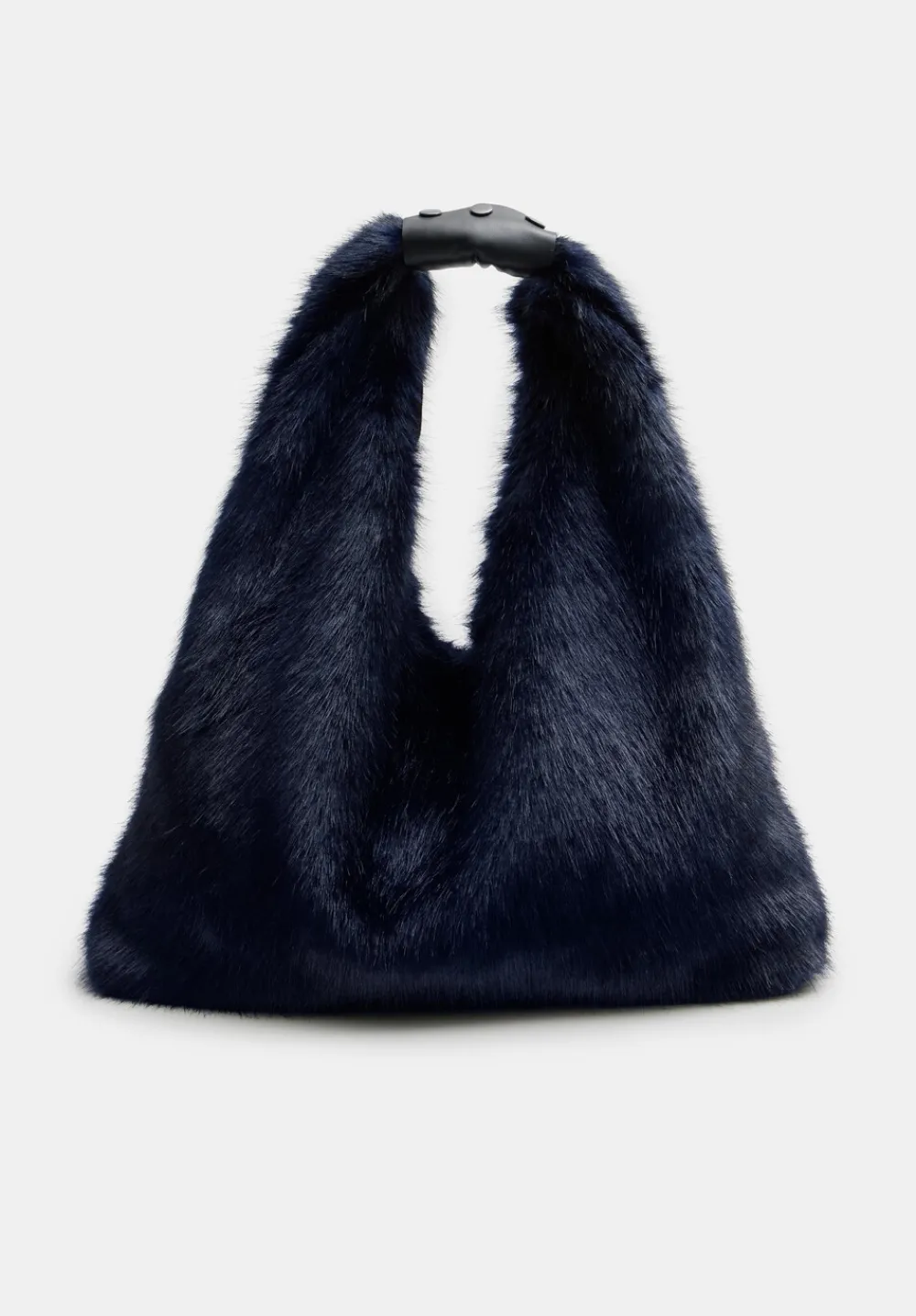 hush Bags|Helen Moore Faux Fur Triangle Tote Midnight Navy