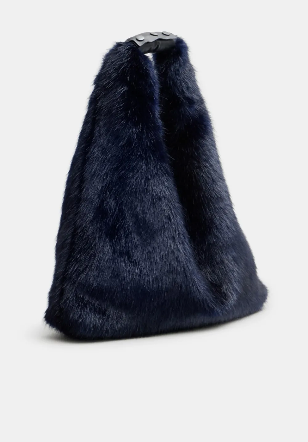 hush Bags|Helen Moore Faux Fur Triangle Tote Midnight Navy