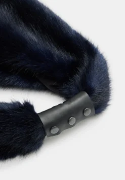 hush Bags|Helen Moore Faux Fur Triangle Tote Midnight Navy
