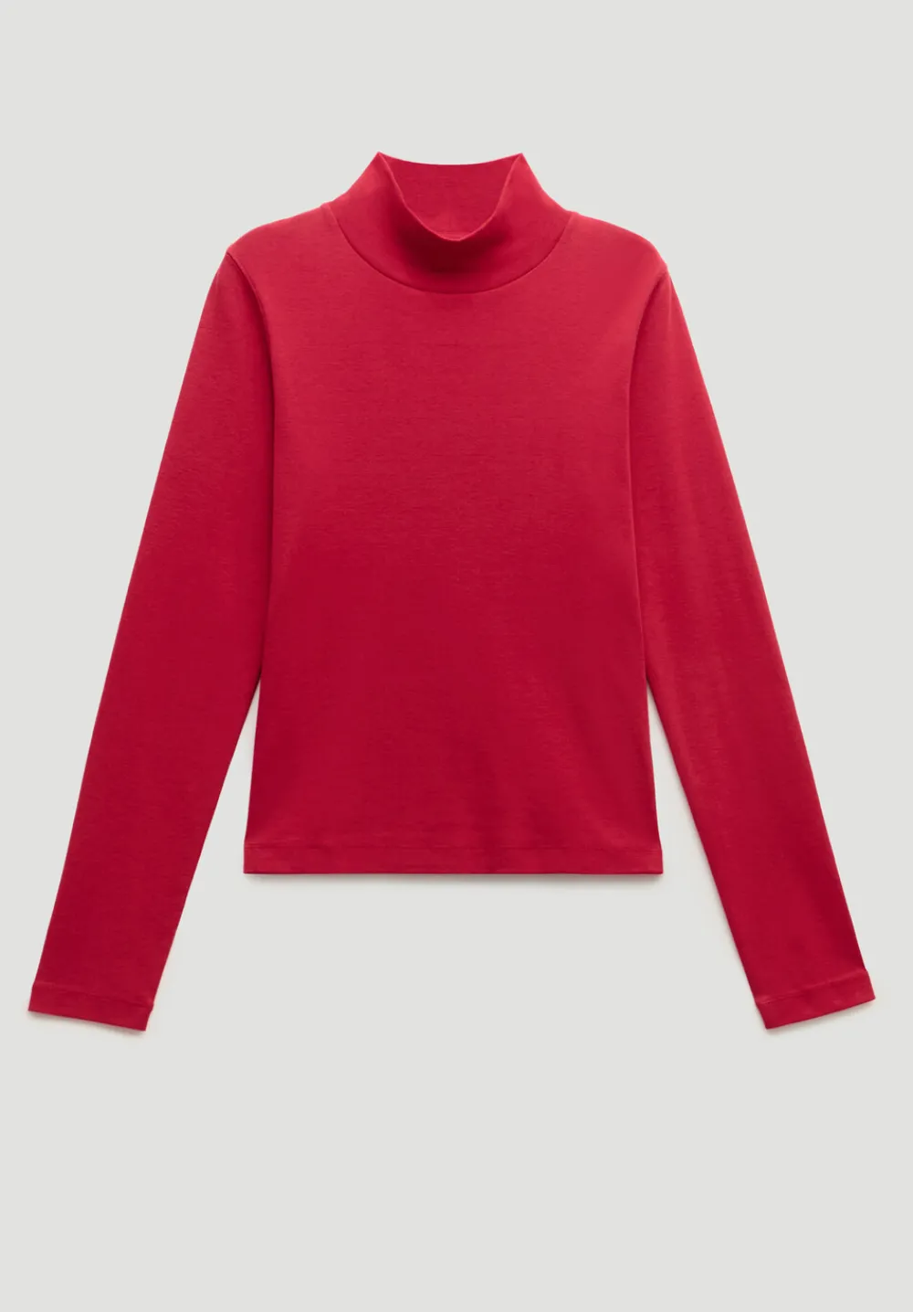 hush Tops & T-Shirts|High Neck Midweight Jersey Top Ruby Red