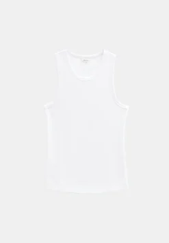 hush Tops & T-Shirts|High Neck Ribbed Vest White