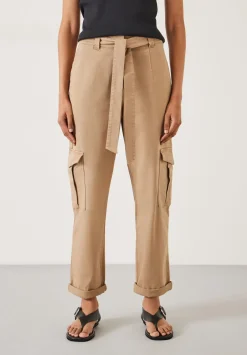 hush Trousers|High Waist Belted Trousers Soft Brown