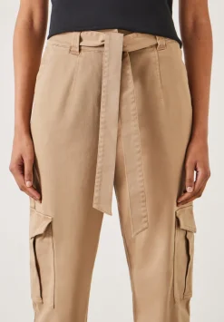hush Trousers|High Waist Belted Trousers Soft Brown