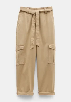 hush Trousers|High Waist Belted Trousers Soft Brown