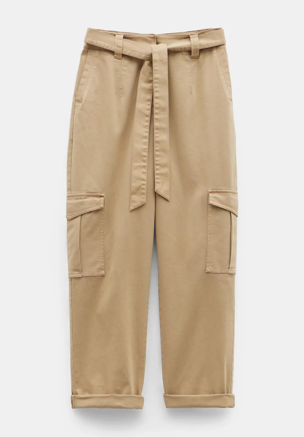 hush Trousers|High Waist Belted Trousers Soft Brown