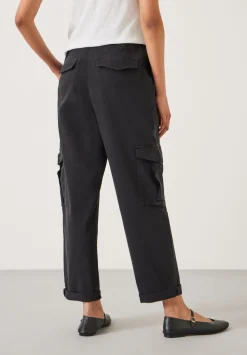 hush Trousers|High Waist Belted Trousers Washed Black