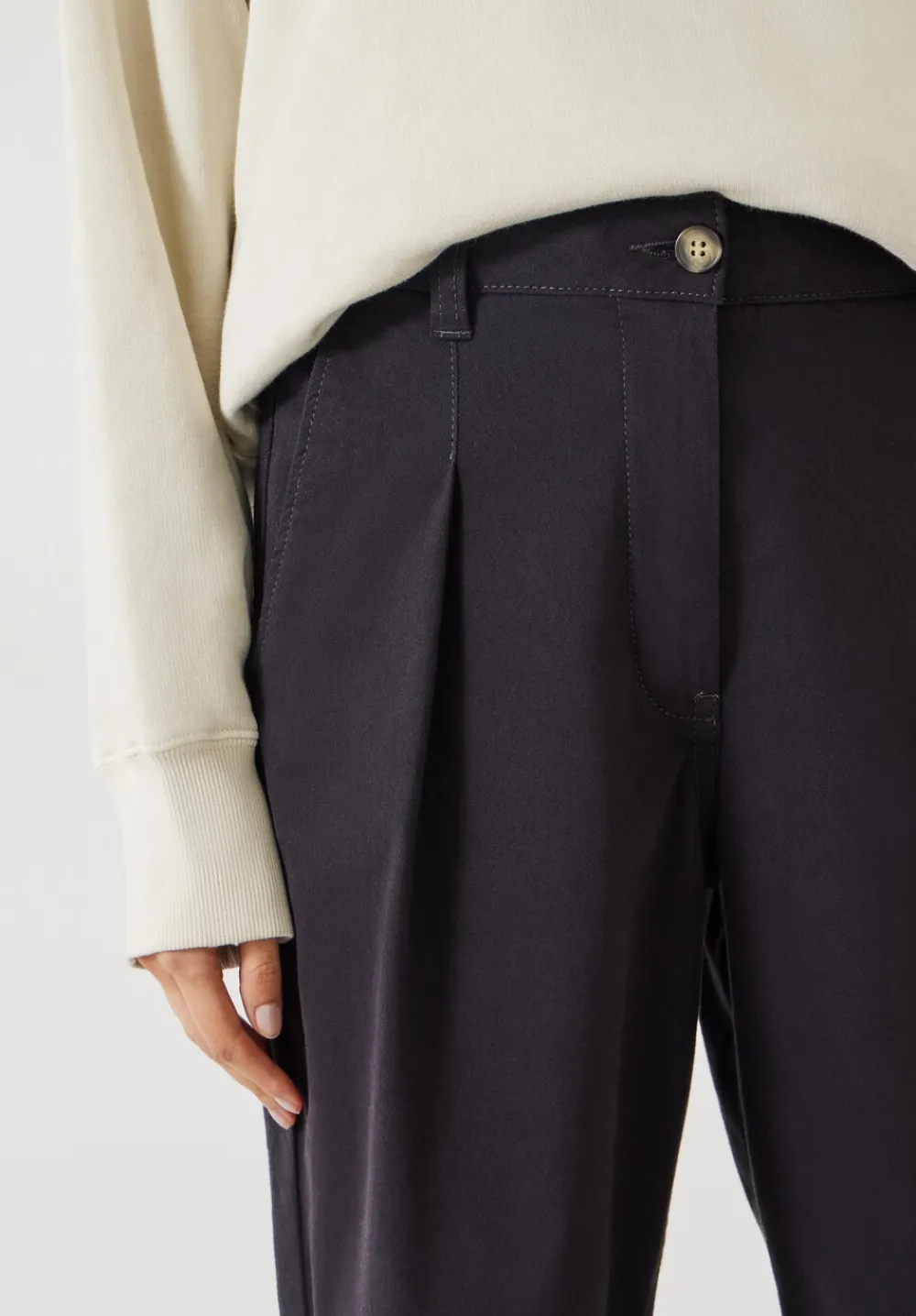 hush Trousers|Imogen Cotton Trousers Washed Black