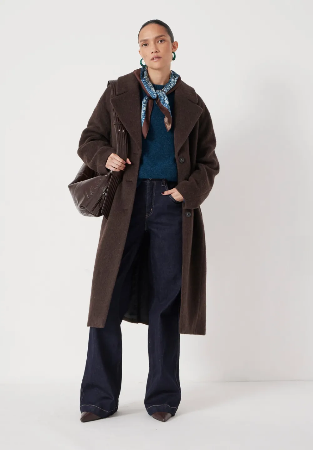 hush Jackets & Coats|Italian Wool Cocoon Coat Dark Brown