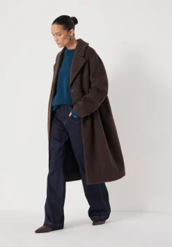 hush Jackets & Coats|Italian Wool Cocoon Coat Dark Brown