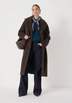 hush Jackets & Coats|Italian Wool Cocoon Coat Dark Brown