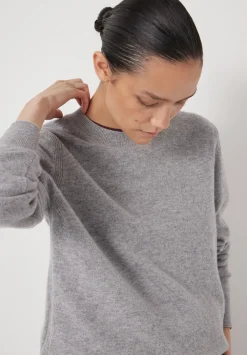 hush Jumpers & Cardigans|Ivy Merino Wool Jumper Light Grey Marl