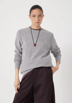 hush Jumpers & Cardigans|Ivy Merino Wool Jumper Light Grey Marl