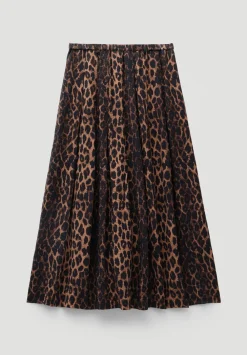 hush Skirts|Ivy Pleated Air Flow Midi Skirt Soft Leopard
