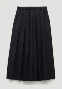 hush Skirts|Ivy Pleated Wool-Blend Midi Skirt Black