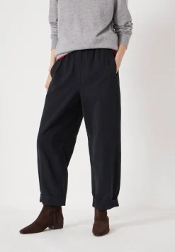 hush Trousers|Jeans|Jack Barrel Leg Pull On Cotton Trousers Black