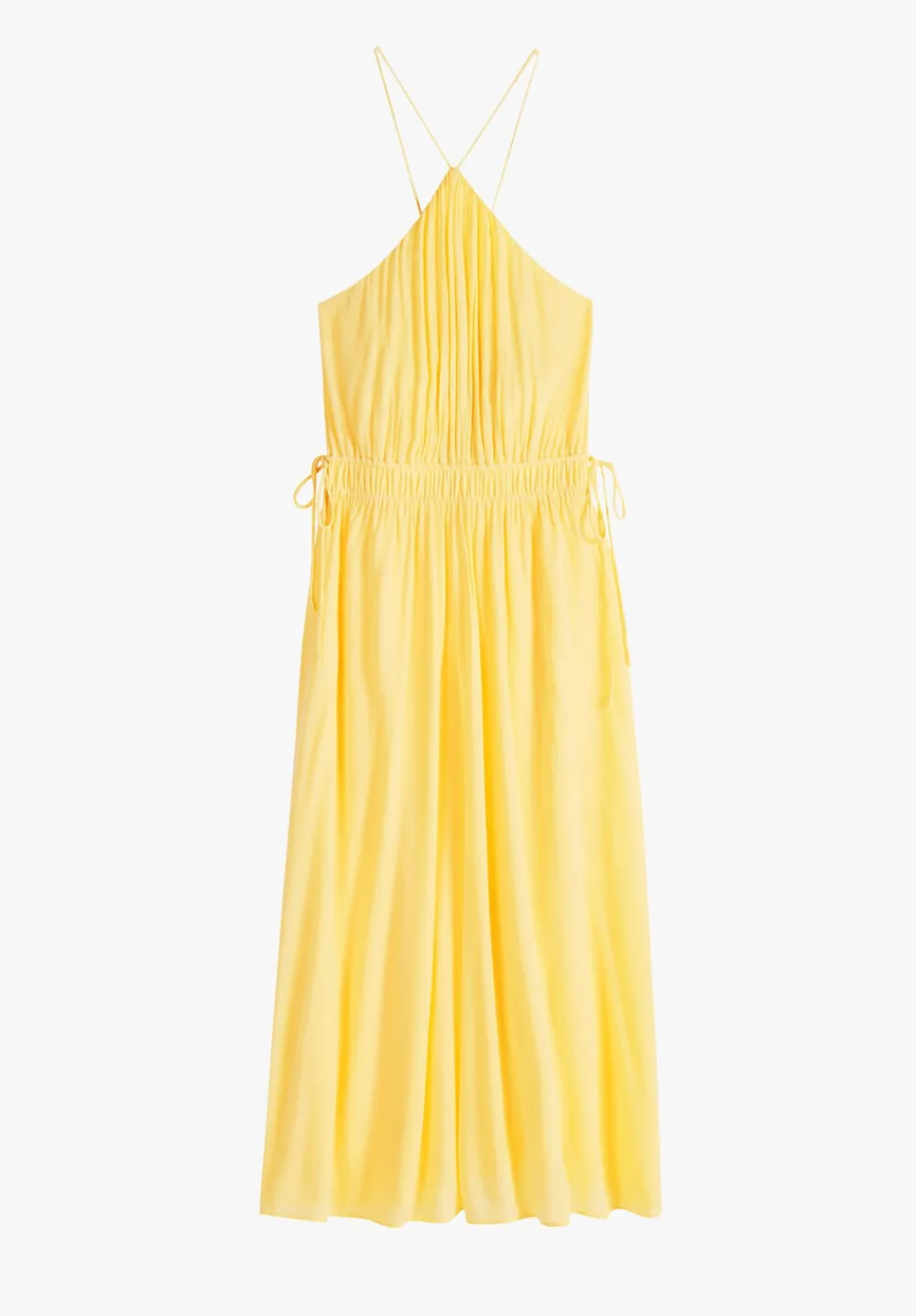 hush Dresses|Jade Halter Midi Dress Pale Yellow