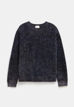 hush Jumpers & Cardigans|Jaime Metallic Tinsel Crew Neck Jumper Black/Silver Metallic
