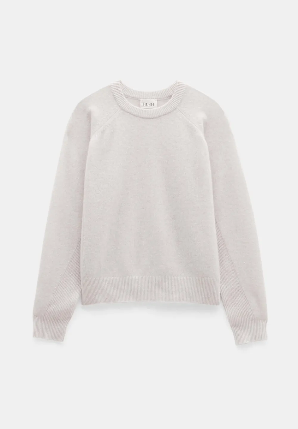 hush Jumpers & Cardigans|Jasmine Cashmere Rib Detail Jumper Stone White