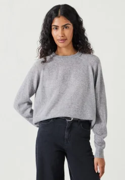 hush Jumpers & Cardigans|Jasmine Cashmere Rib Detail Jumper Grey