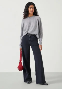 hush Jumpers & Cardigans|Jasmine Cashmere Rib Detail Jumper Grey