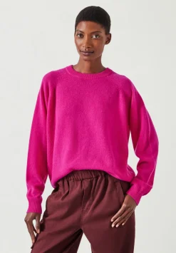 hush Jumpers & Cardigans|Jasmine Cashmere Rib Detail Jumper Magenta Pink
