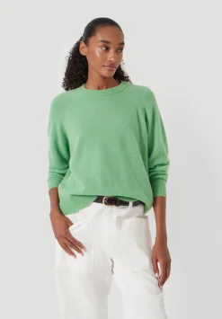 hush Jumpers & Cardigans|Jasmine Cashmere Rib Detail Jumper Apple Green