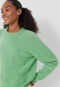 hush Jumpers & Cardigans|Jasmine Cashmere Rib Detail Jumper Apple Green