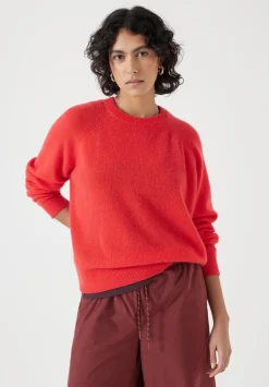 hush Jumpers & Cardigans|Jasmine Cashmere Rib Detail Jumper Tomato Red
