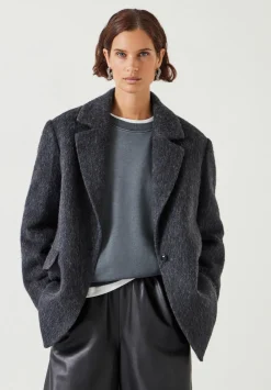 hush Jackets & Coats|Jayde Italian Wool Blazer Charcoal Grey