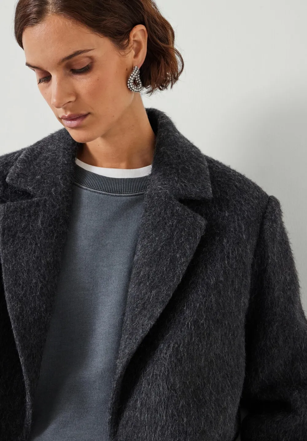 hush Jackets & Coats|Jayde Italian Wool Blazer Charcoal Grey