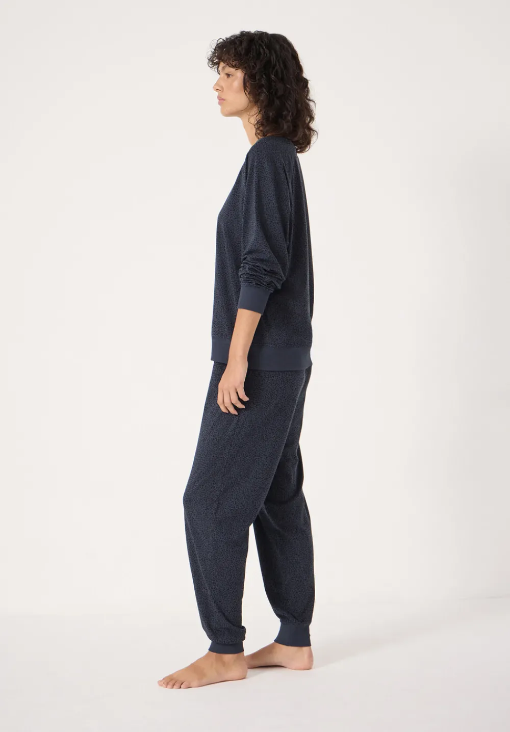 hush Pyjamas & Nightwear|Joelle Jersey Jogger Animal Print Pyjamas Navy Mix