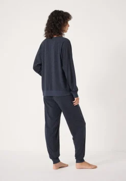 hush Pyjamas & Nightwear|Joelle Jersey Jogger Animal Print Pyjamas Navy Mix