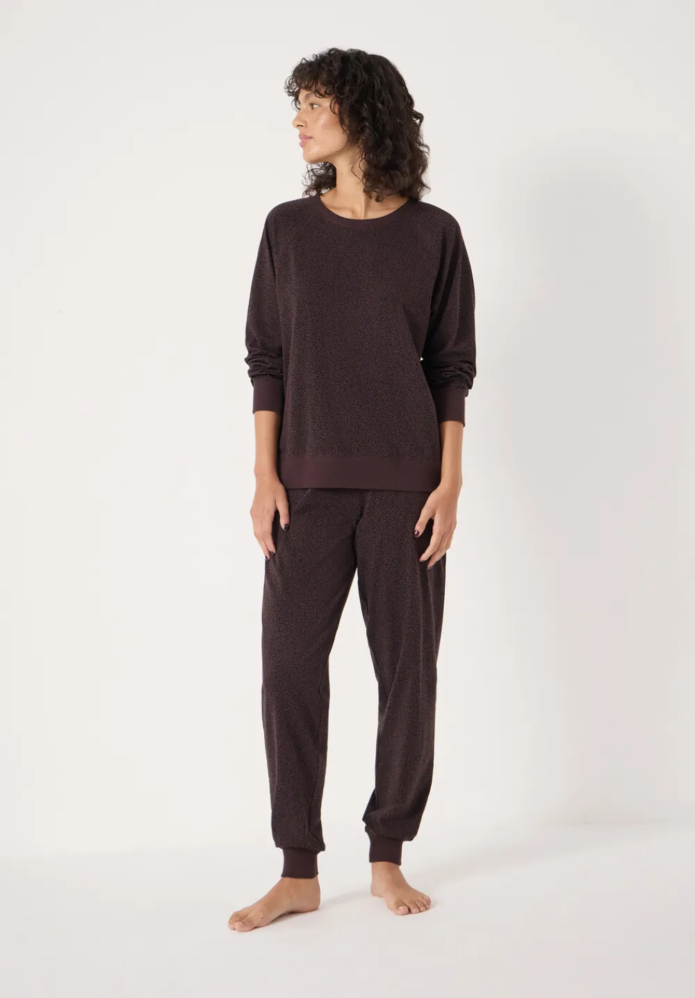 hush Pyjamas & Nightwear|Joelle Jersey Jogger Animal Print Pyjamas Brown Mix