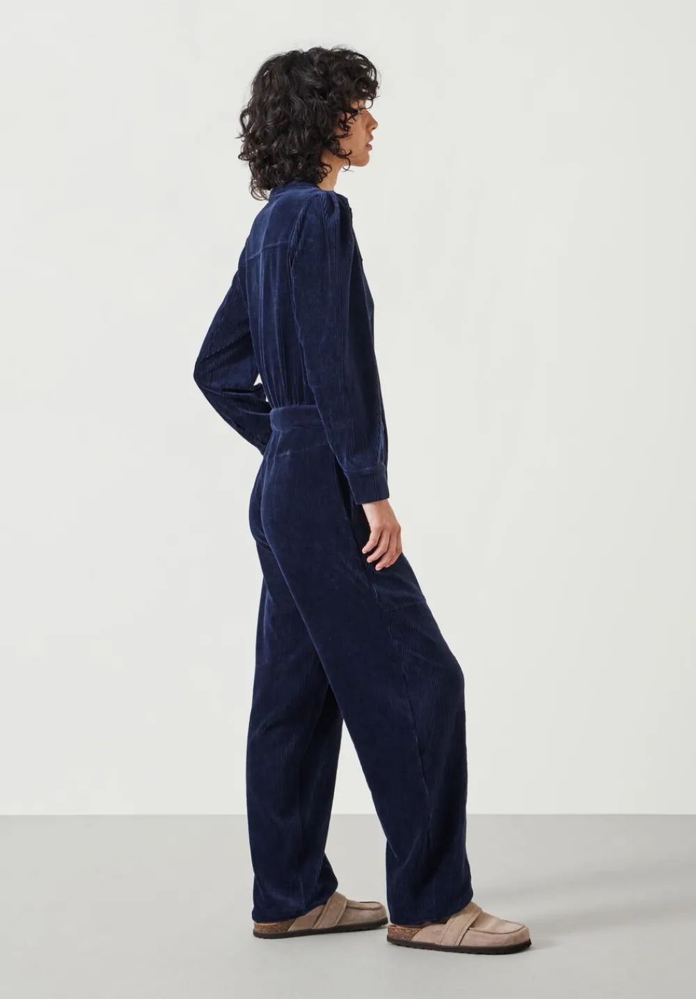 hush Jumpsuits|Joplin Cord Jersey Jumpsuit Navy