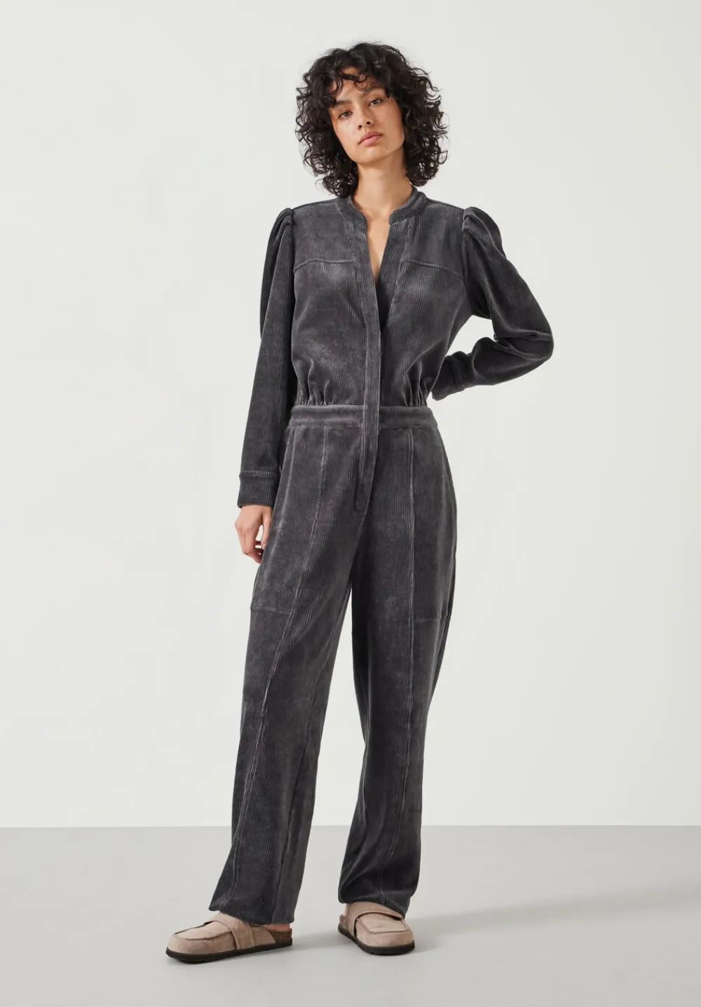 hush Jumpsuits|Joplin Cord Jersey Jumpsuit DARK GREY