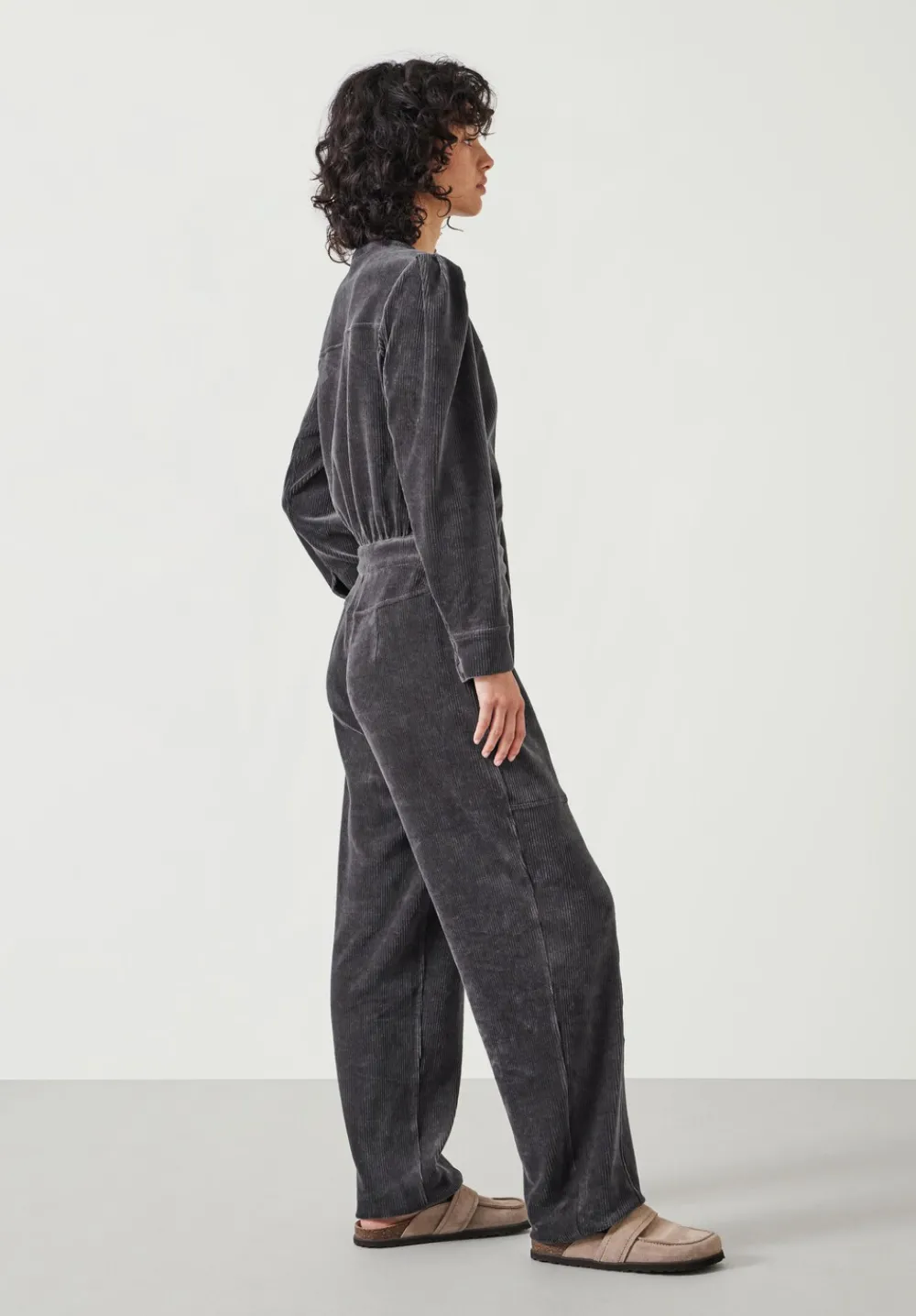 hush Jumpsuits|Joplin Cord Jersey Jumpsuit DARK GREY