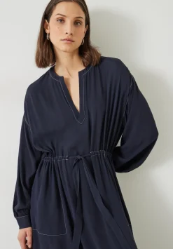 hush Dresses|Julie Oversized Contrast Maxi Dress Midnight Navy