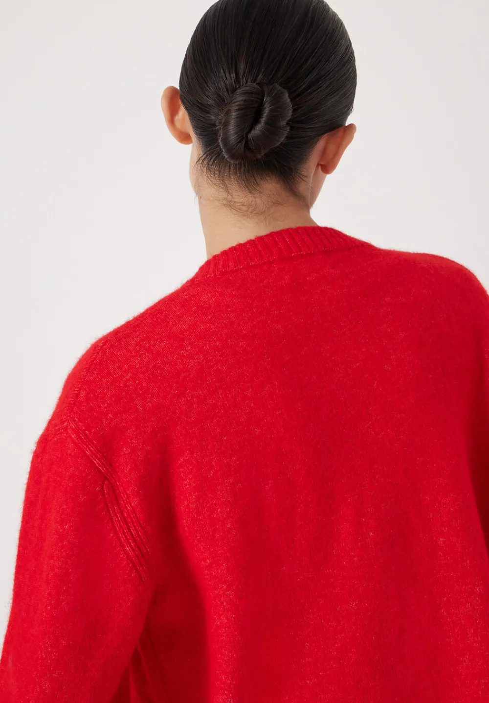 hush Jumpers & Cardigans|Juni Crew Neck Wool Blend Cardigan Fiery Red