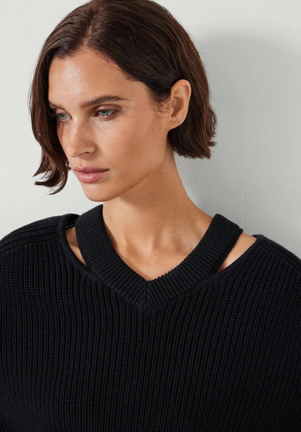 hush Jumpers & Cardigans|Kady Cotton Neck Detail Jumper Black