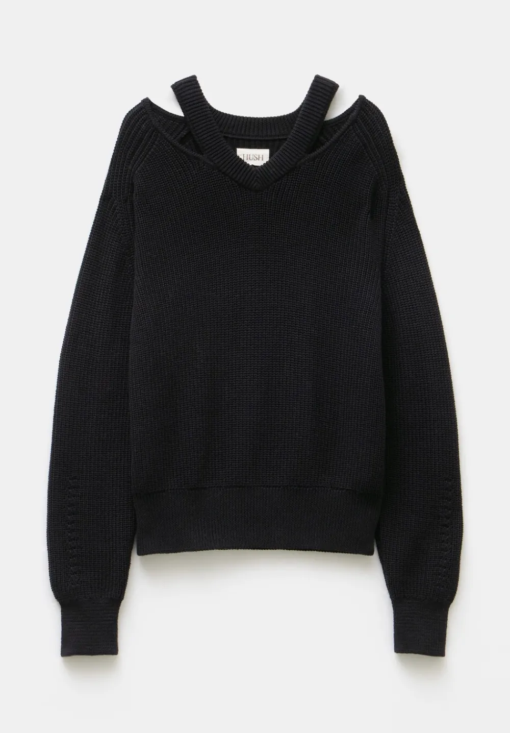 hush Jumpers & Cardigans|Kady Cotton Neck Detail Jumper Black