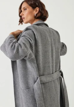 hush Jackets & Coats|Kaitlin Wool Blend Herringbone Coat Grey