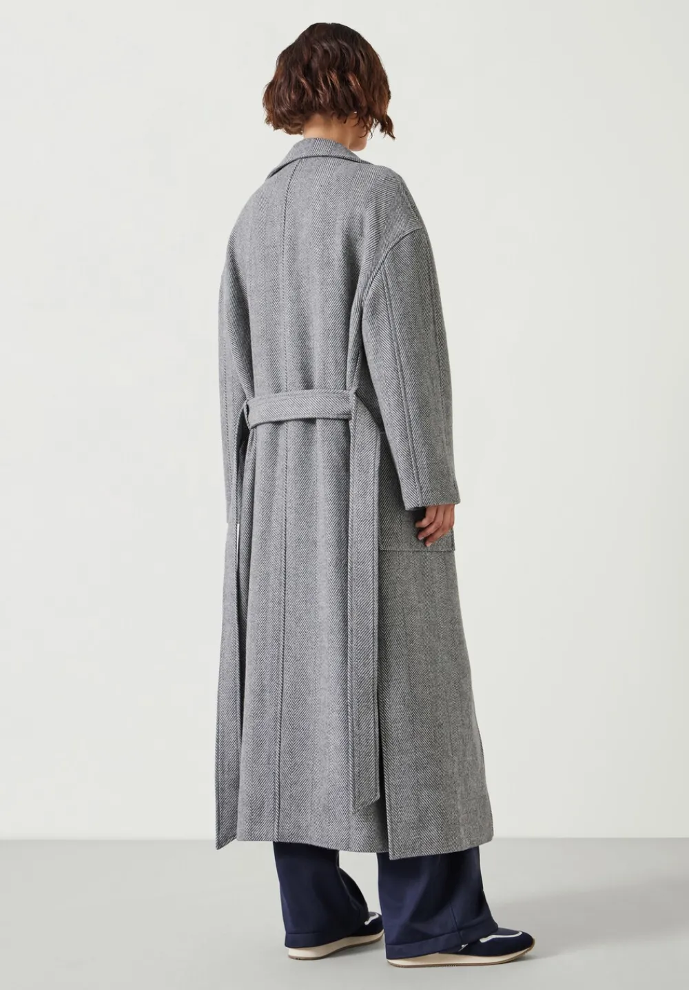 hush Jackets & Coats|Kaitlin Wool Blend Herringbone Coat Grey