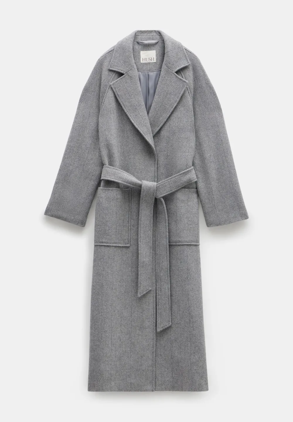 hush Jackets & Coats|Kaitlin Wool Blend Herringbone Coat Grey
