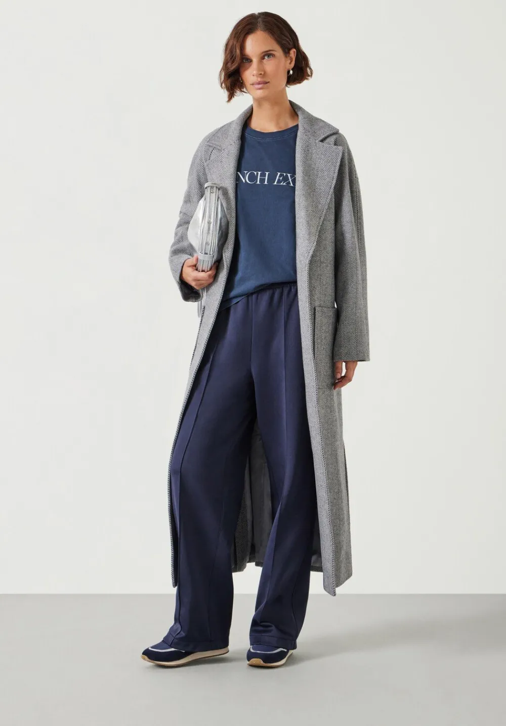hush Jackets & Coats|Kaitlin Wool Blend Herringbone Coat Grey