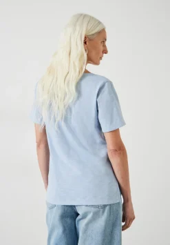hush Tops & T-Shirts|Kali Cotton Slub V-Neck T-Shirt Morning Blue