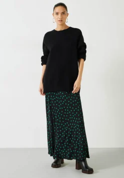 hush Skirts|Katie Maxi Skirt Polka Dots Green