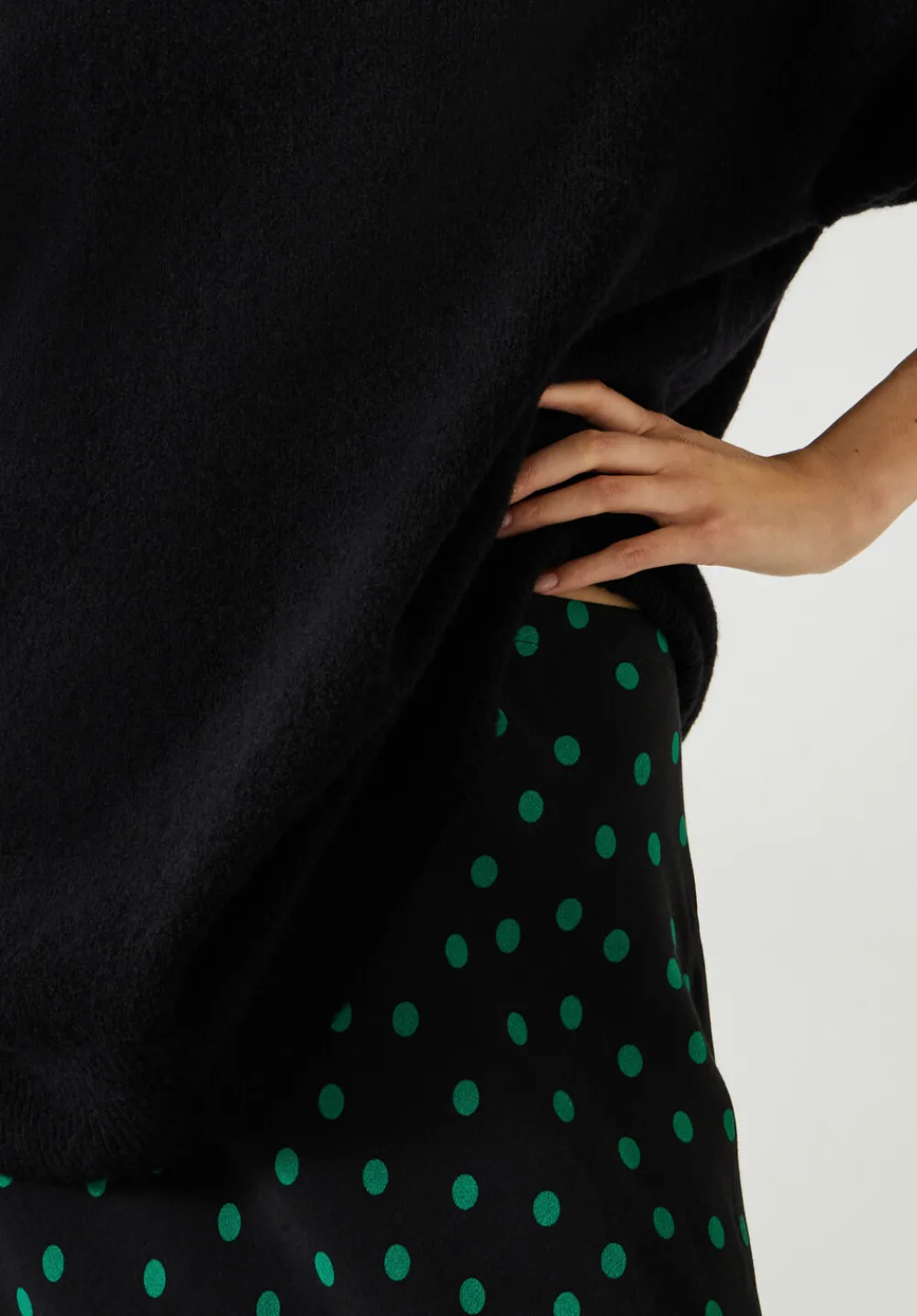hush Skirts|Katie Maxi Skirt Polka Dots Green