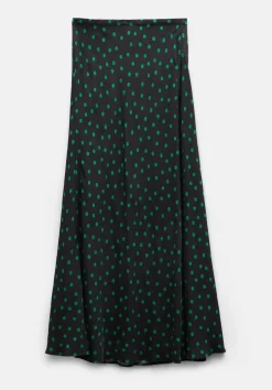 hush Skirts|Katie Maxi Skirt Polka Dots Green